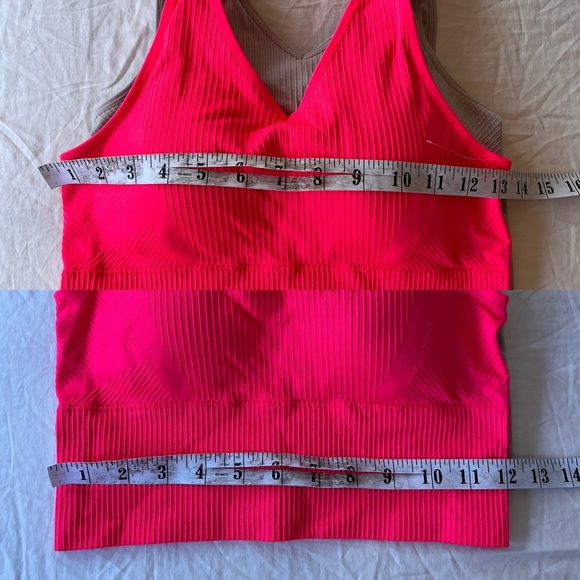 NWT Pro-Fit Seamless Ribbed Bra Top 2-Pack (Large) Pink & Taupe - Picture 11 of 12